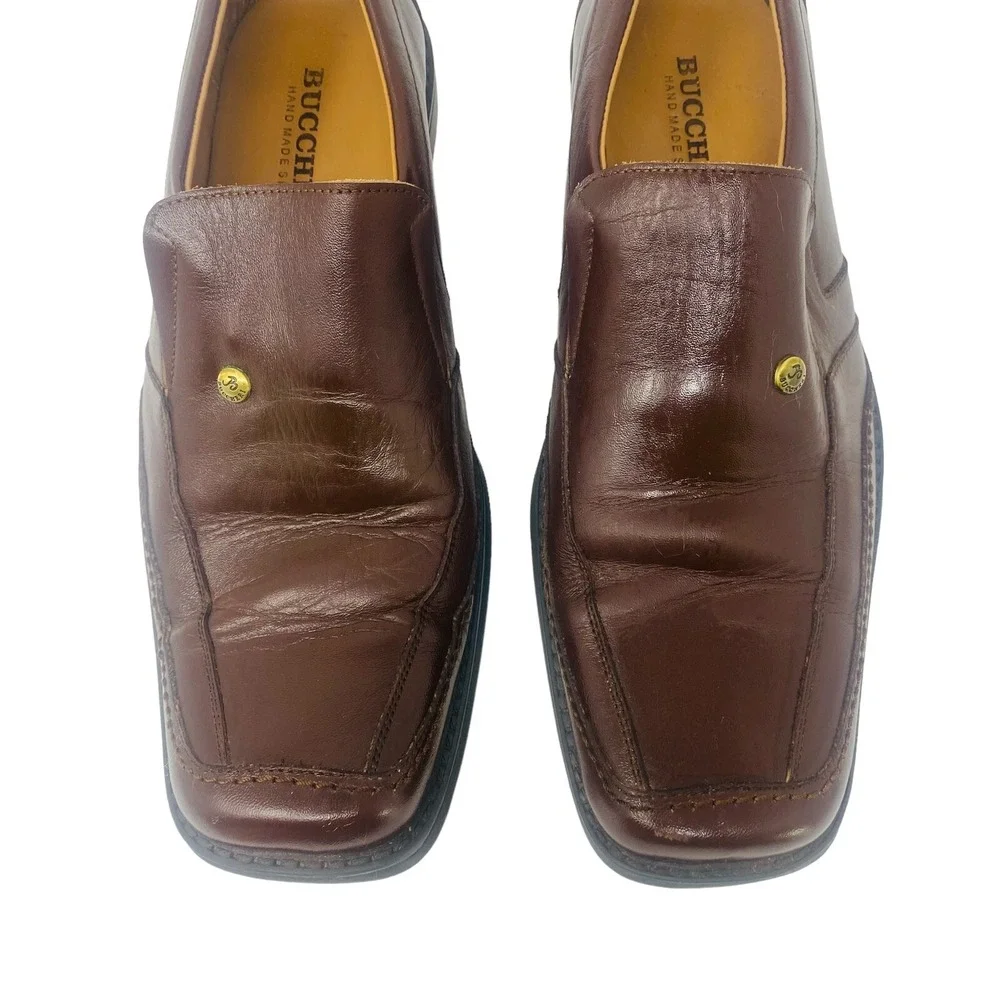 BUCCHERI  Handmade SHOES LOAFERS Men's  US SZ 9‎ EU 40 Brown Leather